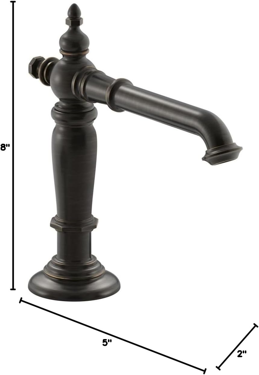 Kohler K-72760-2BZ Artifacts Bathroom Sink Spout with Column Design, Less Handles, Oil-Rubbed Bronze