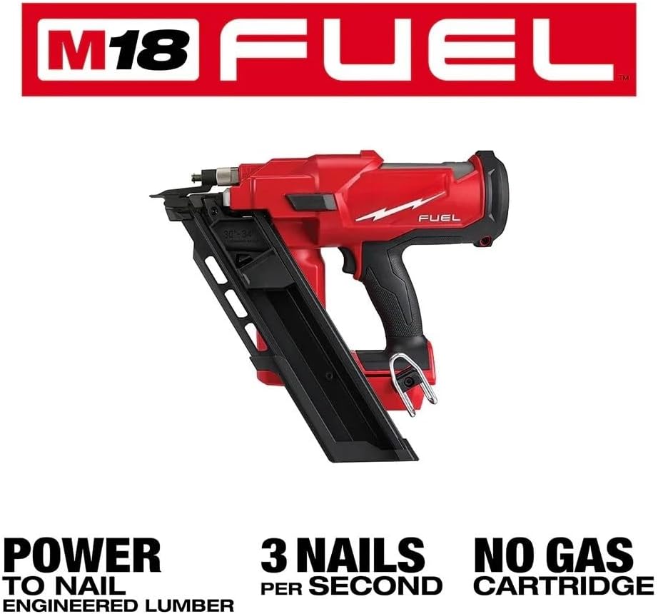 2745-20 for Milwaukee M18 Cordless Brushless Gun Framing Nailer - Bare Tool | Length 14.1 in Height 15.2 in Width 4.7 in Weight 9.4 lbs