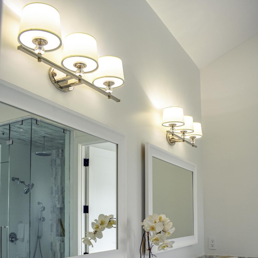 Maxim Lighting Rondo 2-Light Bath Vanity Light | Polished Nickel Finish | Transitional Indoor Light Fixture | Ideal for Bathrooms & Powder Rooms | Dimmable Damp Rated | 12762WTPN