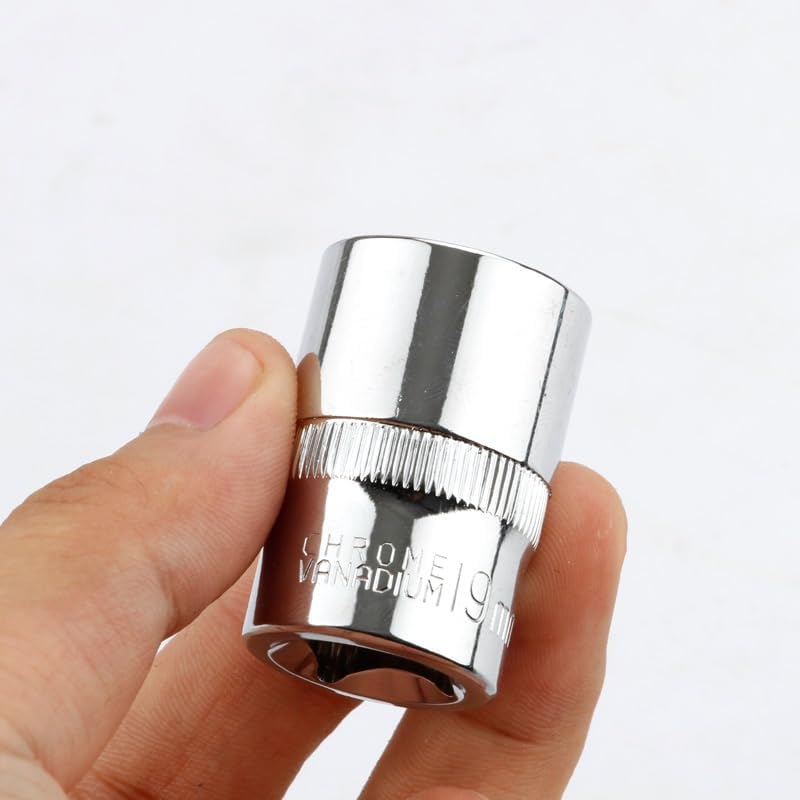 1pcs 1/2' Square Drive 12-point Socket Bit Ratchet Wrench 12pt Sockets Hand Tool Kit 12 Angles Plum Blossom Sleeve 8-32mm(8-32mm 19pcs)