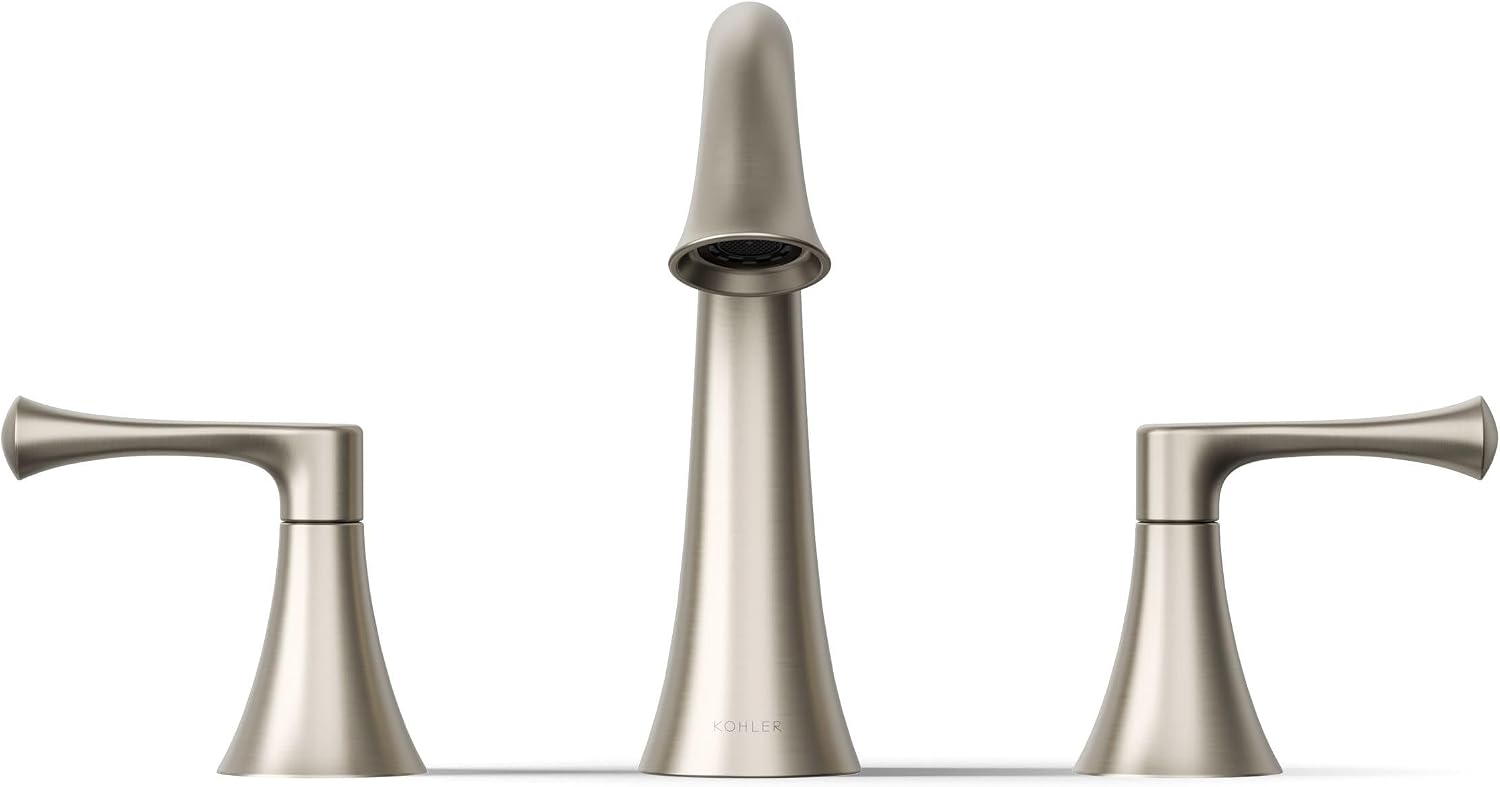 Kohler 35953-4-BN Buckley™ Widespread Bathroom Sink Faucet, 1.2 gpm, Vibrant Brushed Nickel
