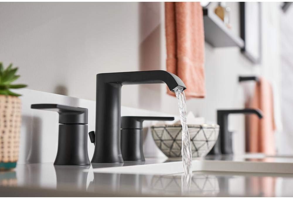 Moen 84763BL Genta 8 in. Widespread 2-Handle Bathroom Faucet in Matte Black