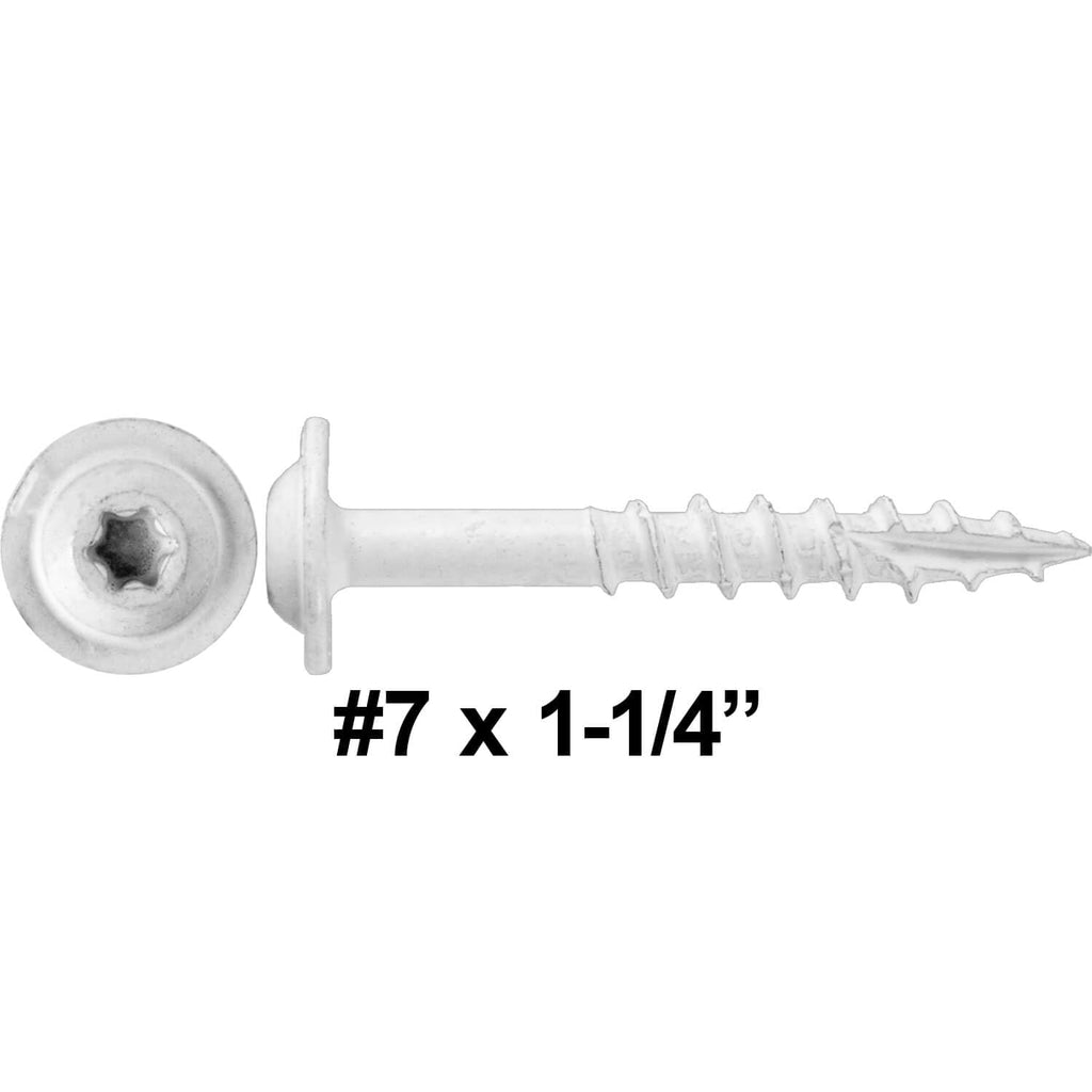 Jake Sales Round Washer Head 7 x 1-1/4' White - Full Box ~4000 Screws