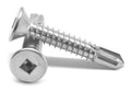 #10-16 x 2 1/2' (FT) Self Drilling Screws Square Drive Flat Head #3 Point Stainless Steel 410 Pk 1500