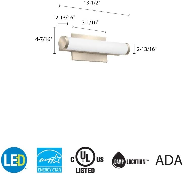 Lithonia Lighting FMVCCLS 12IN MVOLT 30K35K40K 90CRI BN M6 Vanity Fixture, 12-Inch, Brushed Nickel