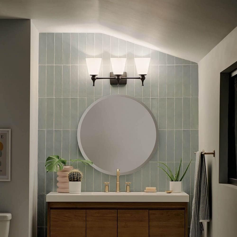 Kichler Cosabella 24 Inch 3 Light Vanity Light with Satin Etched Case Opal in Polished Nickel
