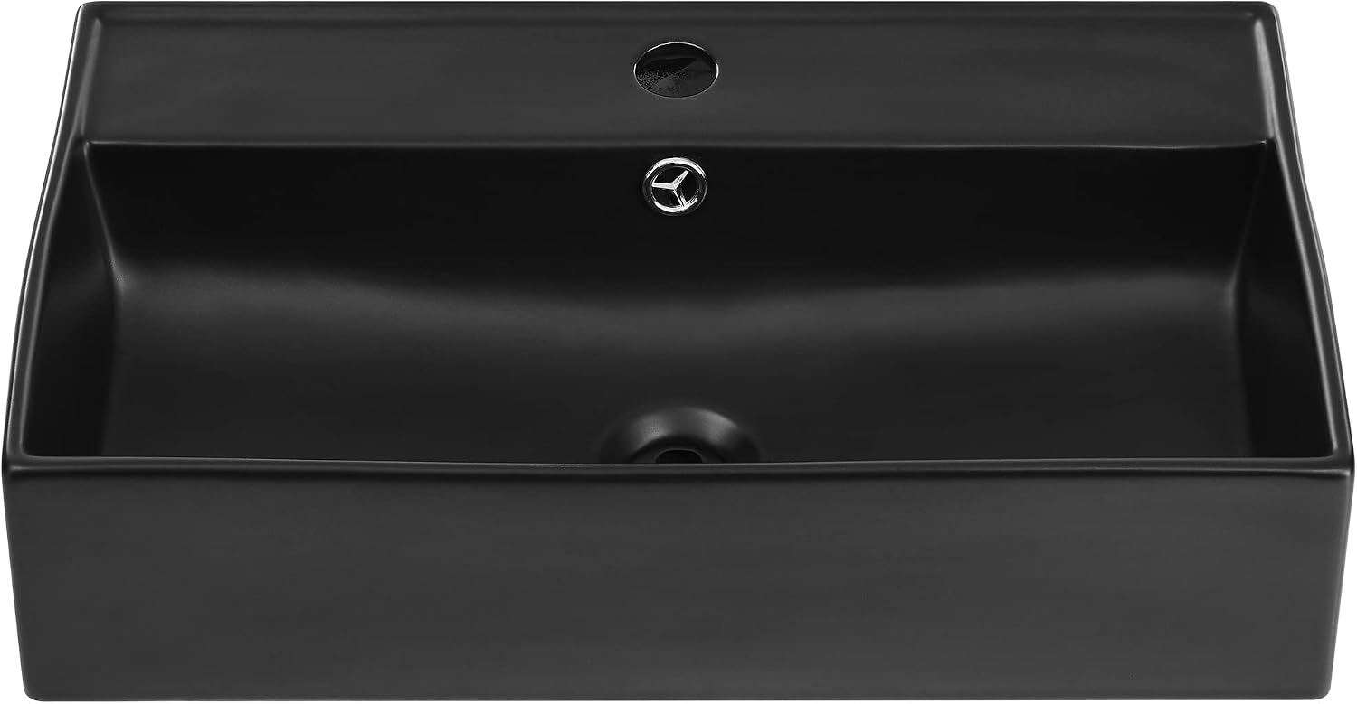 Claire 22' Rectangle Wall-Mount Bathroom Sink in Matte Black