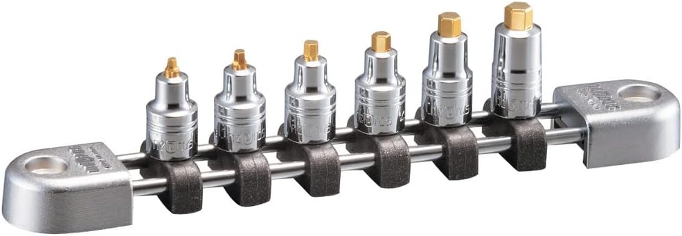Kyoto Tool (KTC) Nepros 6.3SQ NTBT2SS06A Stubby Hexagon Bit Socket Set, 6-Piece Set
