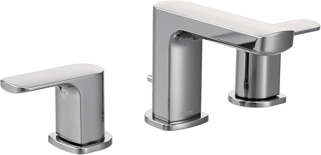 Moen Rizon Chrome Two-Handle Widespread Bathroom Faucet, Valve Required, T6920