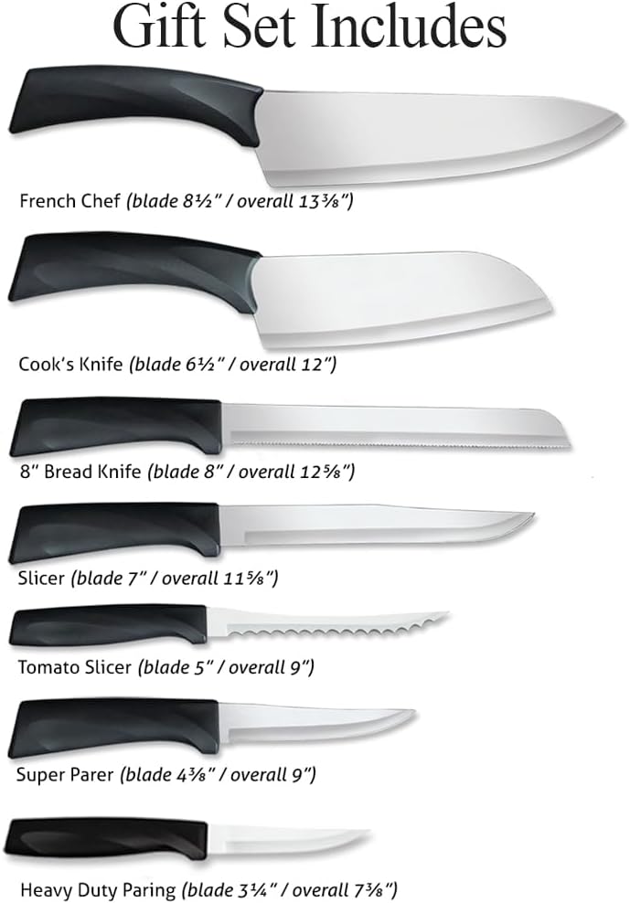 Rada Cutlery Anthem Oak Block Set, Black Handles