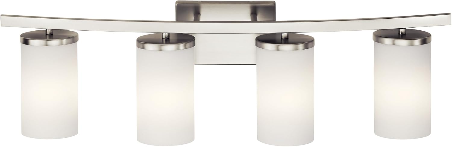 KICHLER Crosby 31' 4 Light Vanity Light Satin Etched Cased Opal Brushed Nickel