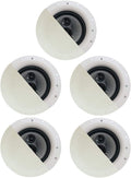 Acoustic Audio by Goldwood CSic84 Frameless 8' in Ceiling 5 Speaker Set 3 Way Home Theater Speakers, White, (Model: CSic84-5S)