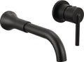 Delta Trinsic Wall Mount Bathroom Faucet 2 Hole, Matte Black Bathroom Sink Faucet for Vanity, Polished Nickel T3559LF-PNWL