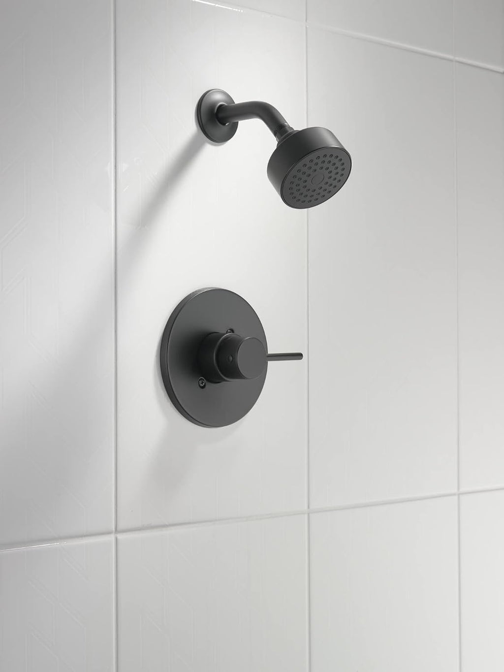 Delta Modern 14 Series Shower Faucet Set, Matte Black Shower Head and Handle Set, Valve Trim Kit, Matte Black T14259-BL-PP (Valve Not Included)