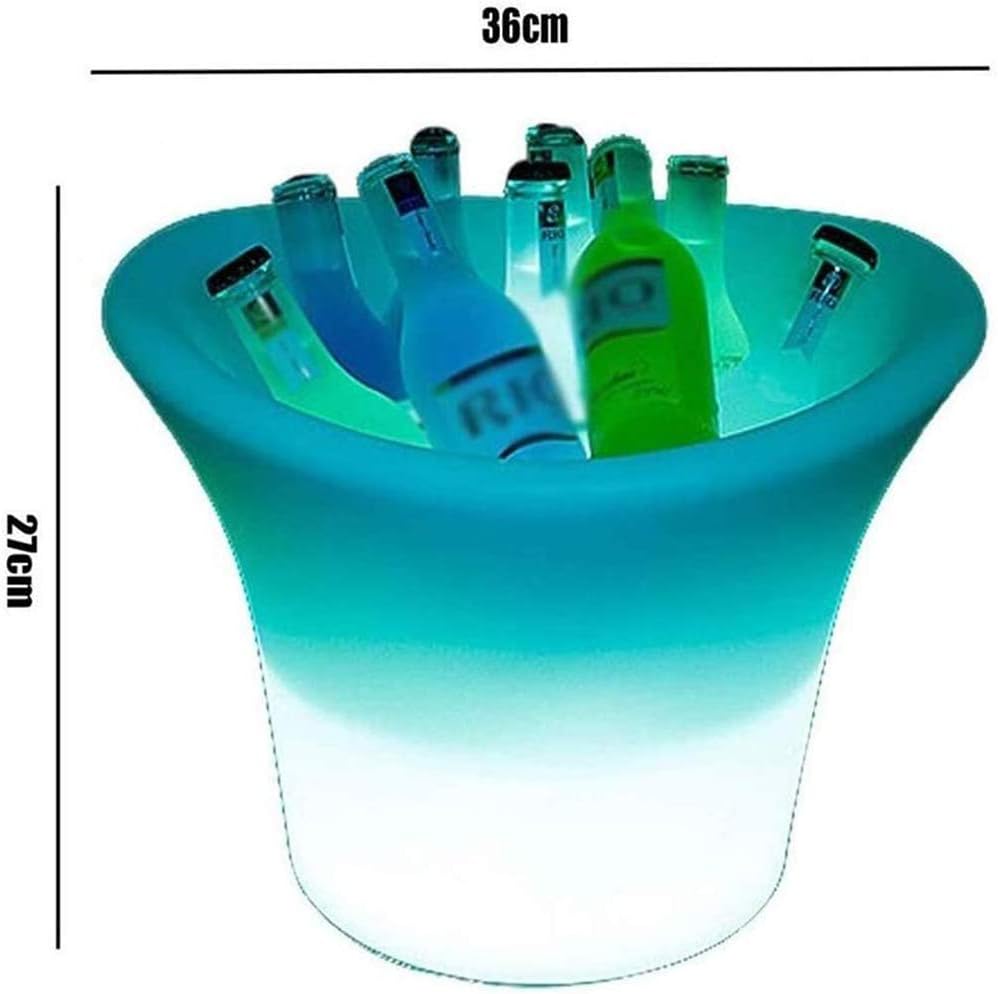 Ice Bucket,Led Ice Bucket, Beverage Tubs and Buckets for Parties, Wine Tub Chiller, Party Drink Chiller for Champagne, Wine, and Beer./White/36 * 27Cm