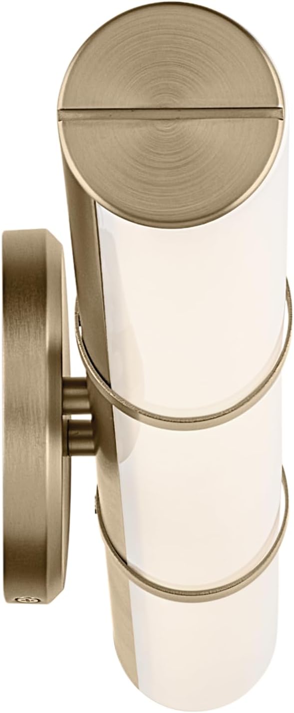 Kichler Rosh 32' LED Bathroom Vanity Light Fixture with White Glass, Large Modern Minimalist Bath Bar in Champagne Bronze for Mirror Lighting (32' W x 5' H), 55189CPZLED