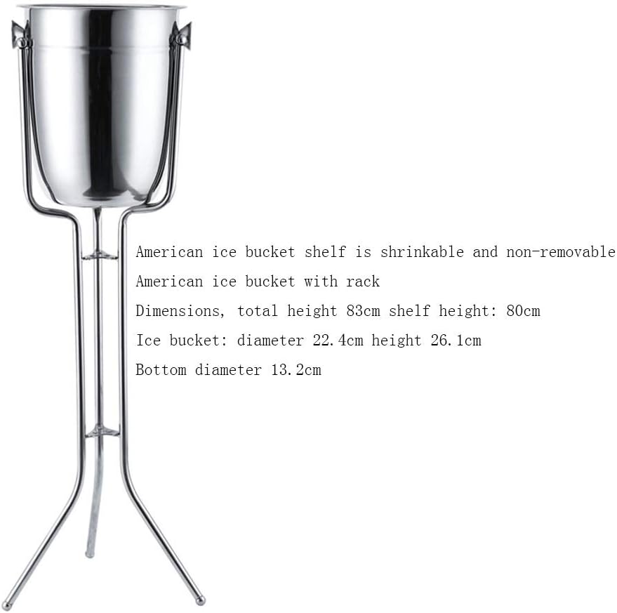 5L American Style Ice Bucket with Stand,Ice Bucket for Parties,Stainless Steel Large Capacity Ice Bucket,for Home,Bars,Ktvs,Clubs,and More