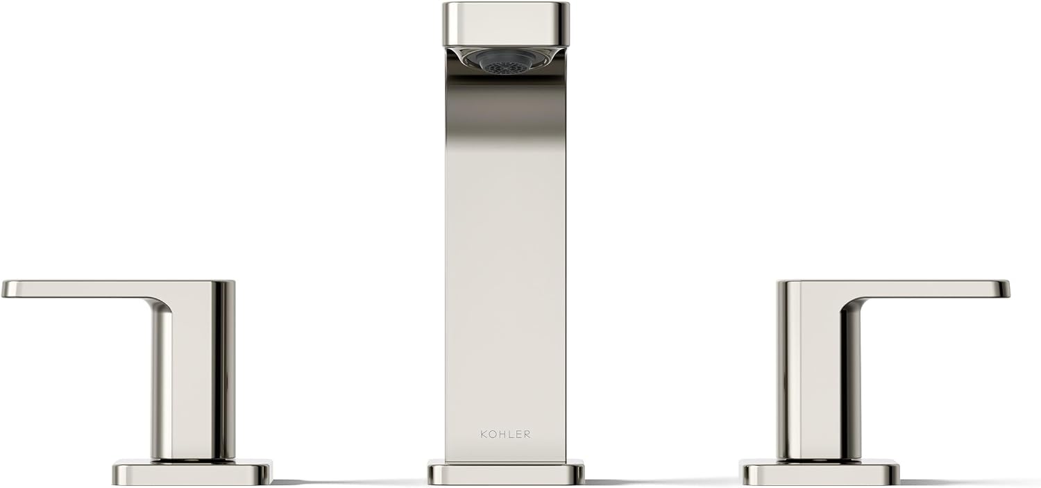 Kohler 23484-4-SN Parallel® Widespread Bathroom Sink Faucet, 1.2 gpm, Vibrant Polished Nickel
