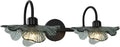 Black Wall Sconce 2 Light Bathroom Vanity Light Over Mirror, Modern Wall Light Fixture with Dark Glass Shade mid Century Wall Sconce Bedroom Wall sconces for Bedroom Hallway Living Room