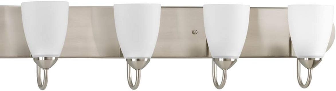 Gather Collection 6-Light Etched Glass Traditional Bath Vanity Light Brushed Nickel