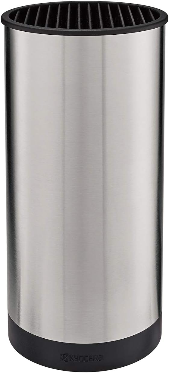 Kyocera 5 piece Ceramic Knife Block Set, Black Patented Blade Sizes: 7', 5.5', 5', 4.5', Stainless