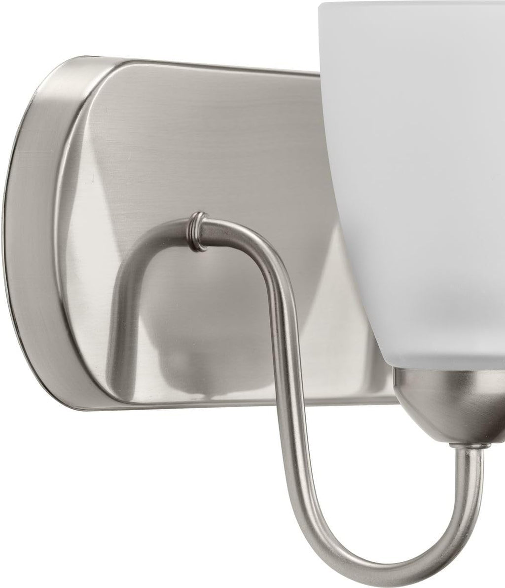 Gather Collection 6-Light Etched Glass Traditional Bath Vanity Light Brushed Nickel