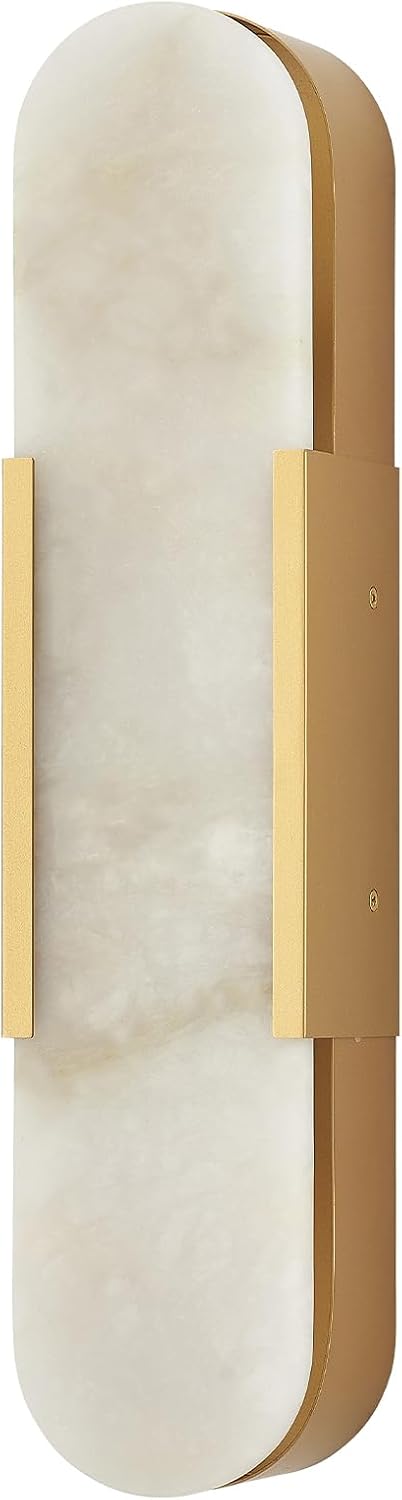 Modern Gold Wall Sconces for Living Room, Marble Sconce Wall Light Fixtures for Bedroom, Alabaster Sconce Lighting for Entryway Bathroom, 1 Pack