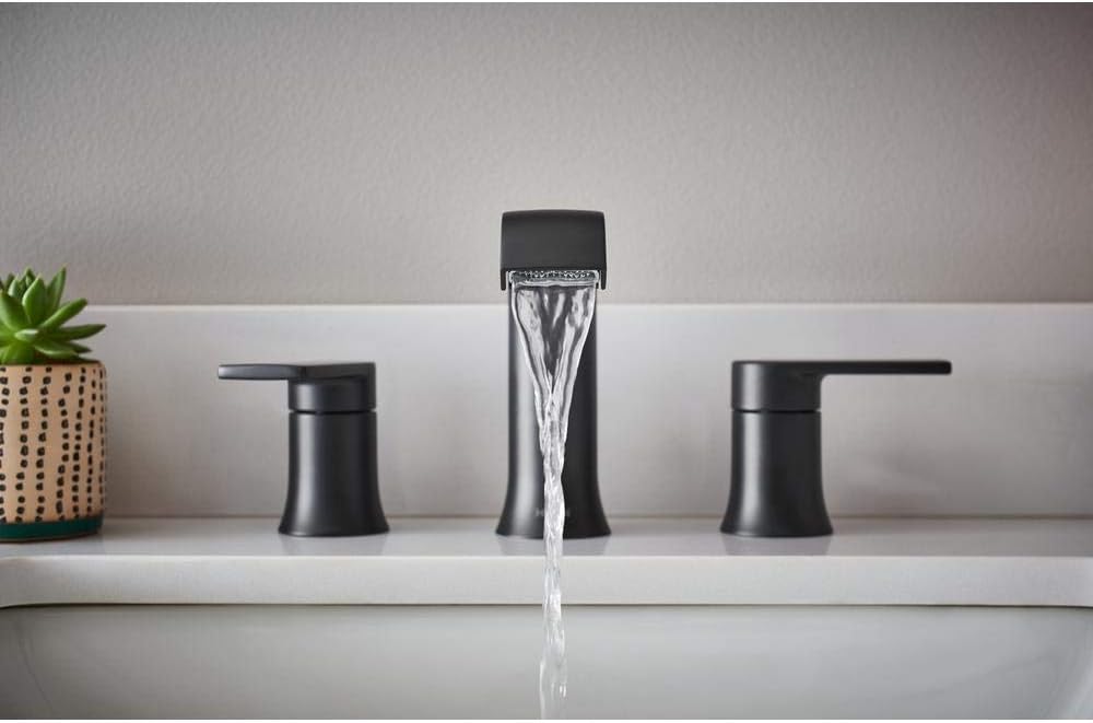 Moen 84763BL Genta 8 in. Widespread 2-Handle Bathroom Faucet in Matte Black