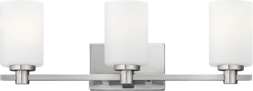 Hinkley Karlie Transitional Three Light Bathroom Vanity Fixture, Brushed Nickel