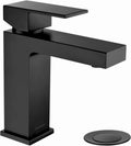 Lava Odoro Matte Black Bathroom Faucet 1 Hole, Modern Single Hole Bathroom Sink Faucet for Vanity with Pop up Drain Assembly, Deck Plate Included, 1.2 GPM Water Flow, BF307-B