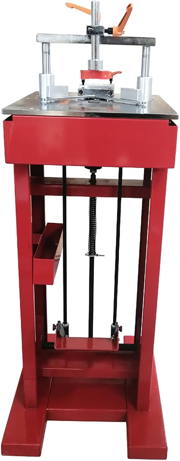 Yokoma Manual Picture Frame Joiner with Foot Crank Vertical Framing Tool 7/10/12/15mm V-Nails Hardware Joining Frame Wood Corner with Four Nail Heads