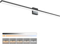 Ralbay 5 Color Temperature Dimmable Mdoern Black Vanity Light for Bathroom Lighting 48inch Acrylic LED Modern Black Bathroom Wall Lighting Fixtures Over Mirror