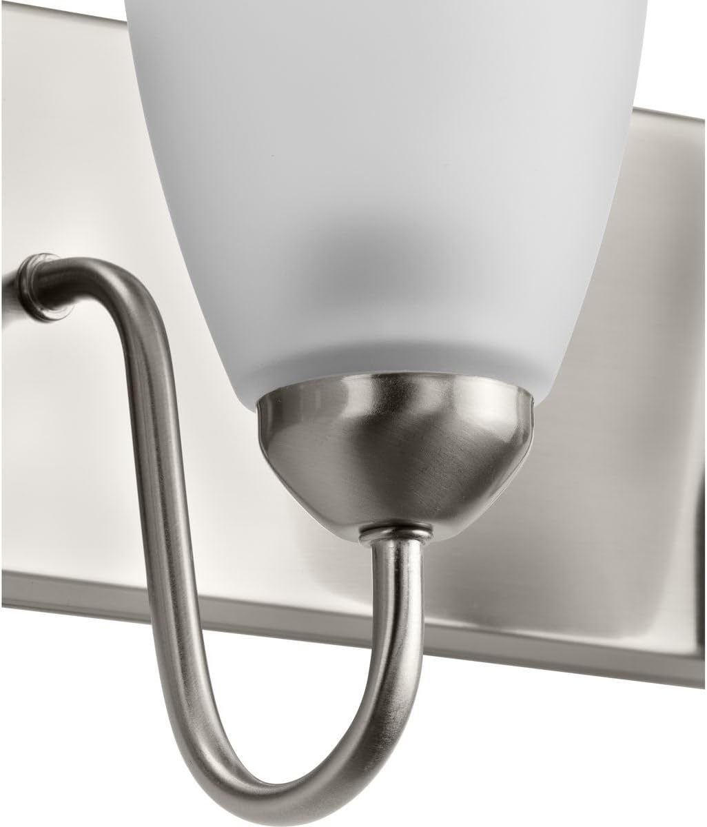 Gather Collection 6-Light Etched Glass Traditional Bath Vanity Light Brushed Nickel