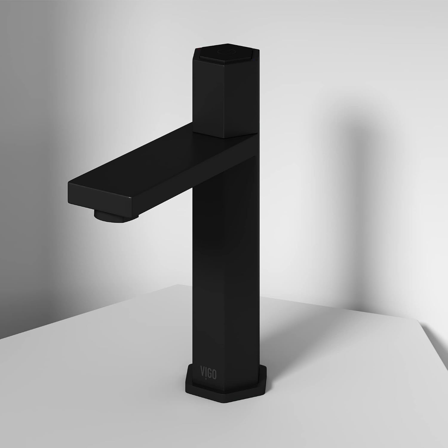 VIGO Nova Single-Handle Single-Hole Mount Bathroom Sink Faucet, 8-Inch, Matte Black, Modern Design, Solid Brass, 1.2 GPM WaterSense & Ceramic Disc Valve, Corrosion-Resistant