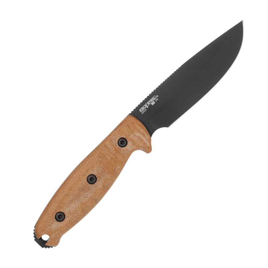 Cold Steel Republic Bushcraft 5' S35VN Drop Point Razor-Sharp Blade 5' Micarta Handle Tactical Outdoor Fixed Blade Knife w/Leather Sheath