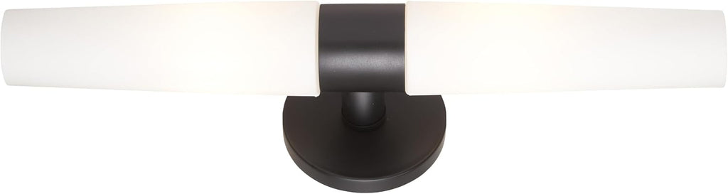 GEORGE KOVACS P5042-66A Saber Wall Sconce, 2-Light, 120 Total Watts, 5-in H x 20.25-in W, Coal Black