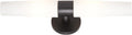 GEORGE KOVACS P5042-66A Saber Wall Sconce, 2-Light, 120 Total Watts, 5-in H x 20.25-in W, Coal Black