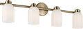 Kichler Shae 32.25' 4-Light Bathroom Vanity Light Fixture with White Opal Glass Shade in Champagne Bronze for Mirror Lighting Over Vanity and Powder Room (32.25' W x 9' H), 55203CPZ
