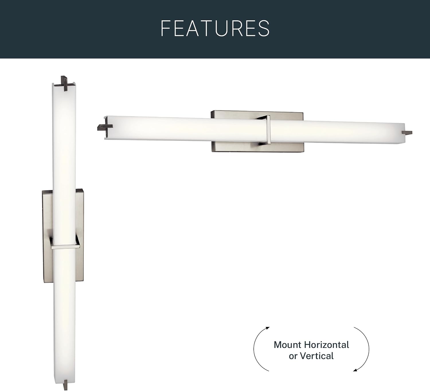 Kichler 37.5' LED Linear Bath Vanity Light Fixture with White Acrylic Diffuser in Brushed Nickel for Bathroom Lighting over Mirror (37.5' x 4.75' x 4.5'), 11147NILED
