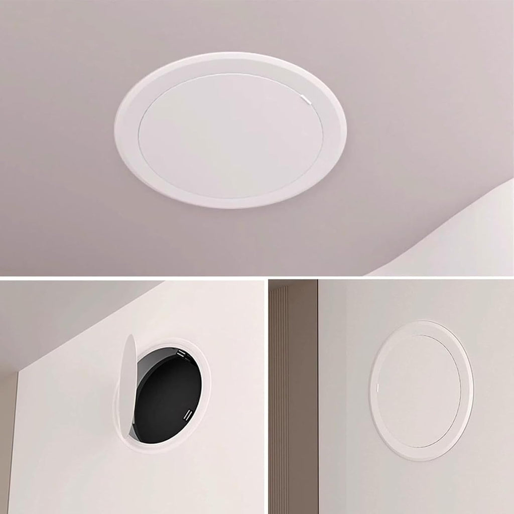 White Plumbing Hiding Drywall Decor Cover,Round Access Panel for Ceiling and Wall, Small Inspection Hatch Door with Galvanized Plate(17.7in)