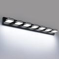 Torondo 360° Rotate LED Bathroom Vanity Light Fixtures, Acrylic Vanity Lights for Bathroom, Modern Wall Lighting Fixtures Over Mirror Living, Matte Black, Natural White, 7-Light, 46-Inch