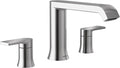 Moen T908 Genta LX Two-Handle Deck Mounted Modern Roman Tub Faucet, Valve Required, Chrome
