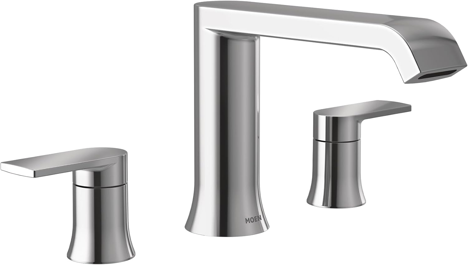 Moen T908 Genta LX Two-Handle Deck Mounted Modern Roman Tub Faucet, Valve Required, Chrome