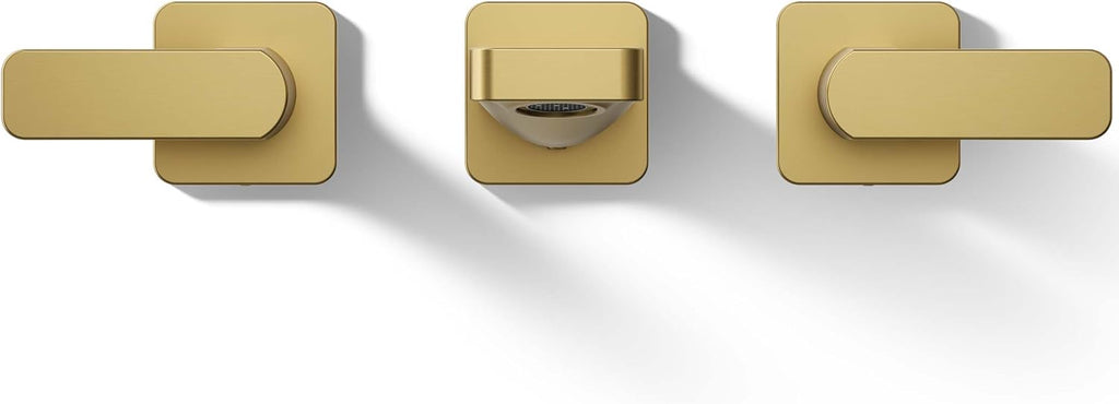 Kohler T23491-4-2MB Parallel Two-Handle Wall Mount Bath Faucet Trim with Lever Handles, Vibrant Brushed Moderne Brass