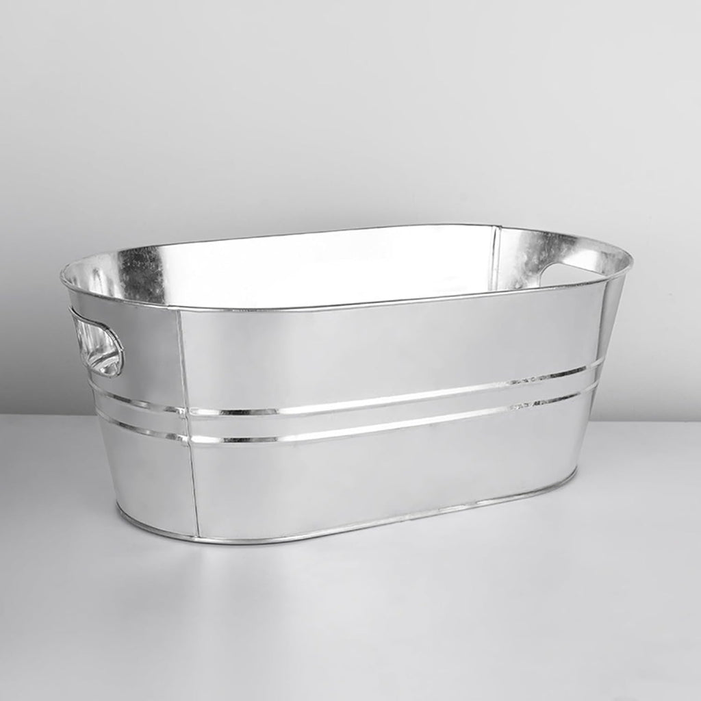 Portable Indoor Outdoor Ice Bucket Galvanized Beverage Tubs Insulated Drink Tub 15 Liter Large and Wine Chiller Cold Beer for Home Parties Party