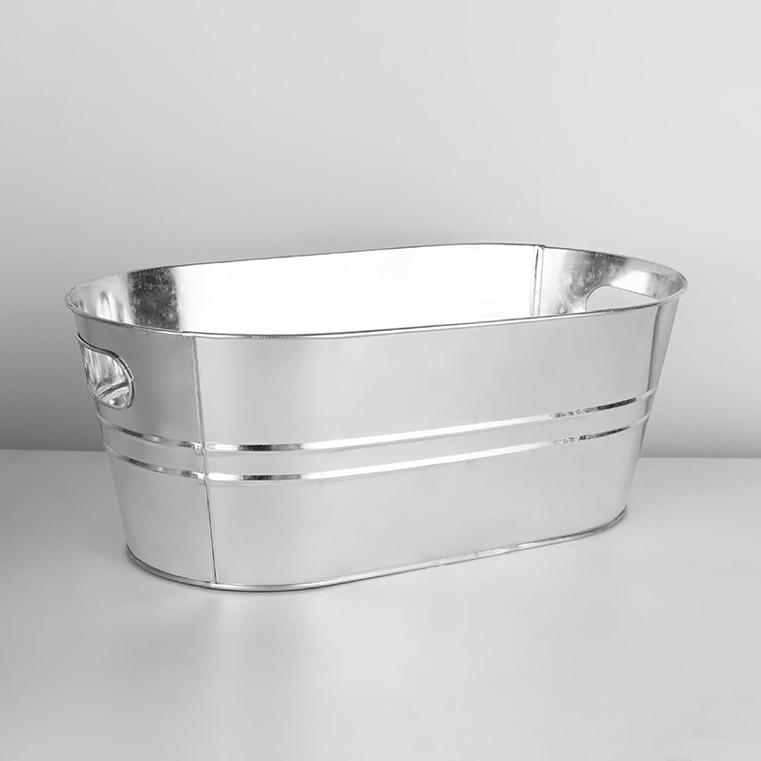 Portable Indoor Outdoor Ice Bucket Galvanized Beverage Tubs Insulated Drink Tub 15 Liter Large and Wine Chiller Cold Beer for Home Parties Party