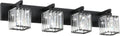 Aipsun Black Light Fixtures Bathroom Vanity Light Crystal Modern Vanity Light for Bathroom 4 Light (Exclude Bulb)