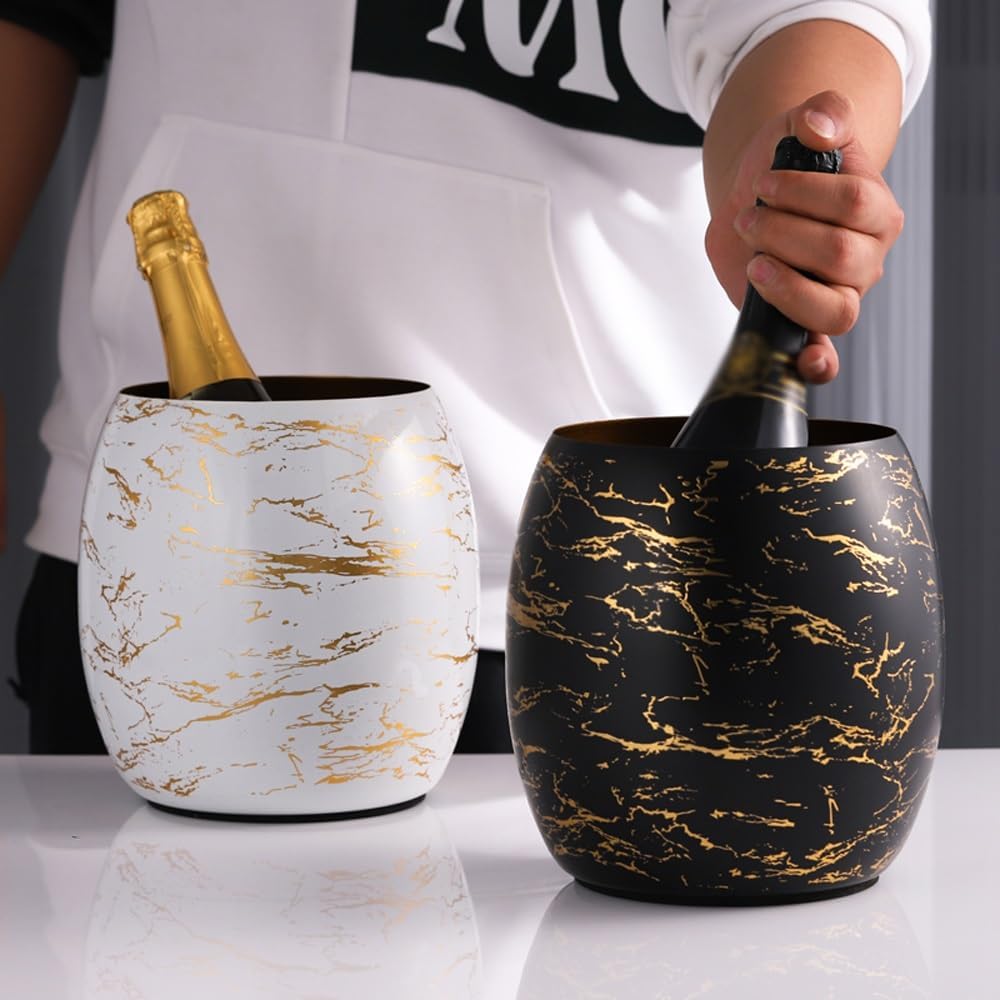 Ice Bucket - Ice Buckets for Parties - Stainless Steel Champagne Bucket - Perfect for Wine, Champagne or Beer Bottles (Gray : D)