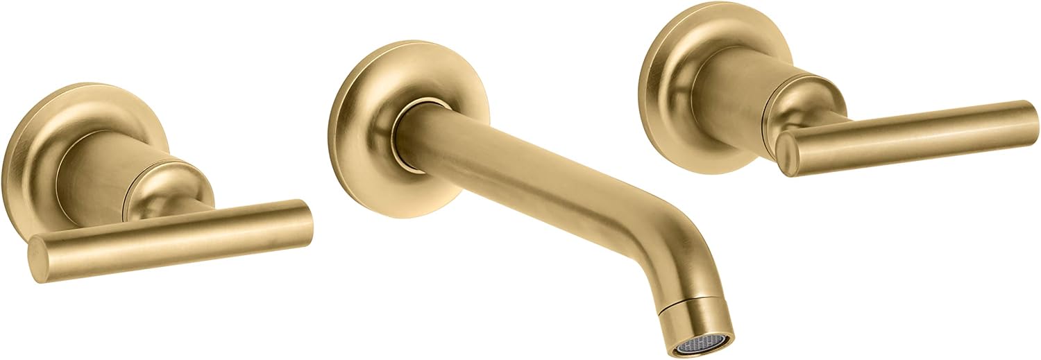 KOHLER Purist Widespread Wall-mount Bathroom Sink Faucet Trim With 6-1/4-in Spout And Lever Handles, Requires Valve