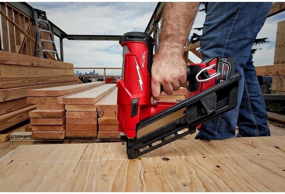 2745-20 for Milwaukee M18 Power Cordless Framing Nailer - Bare Tool | Pivoting Rafter Hook Tool Free Drive Depth Adjustment W/Belt Hook